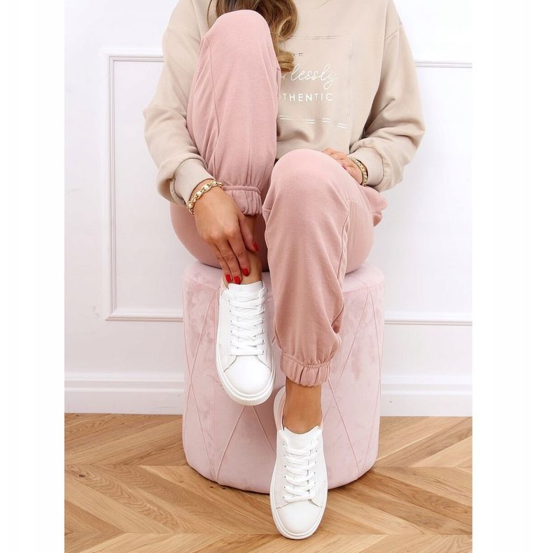 Tênis feminino branco e rosa A88-63 rosa 1