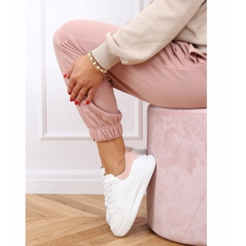 Tênis feminino branco e rosa A88-63 rosa 2