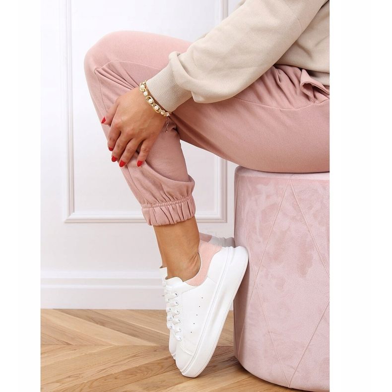 Tênis feminino branco e rosa A88-63 rosa 2