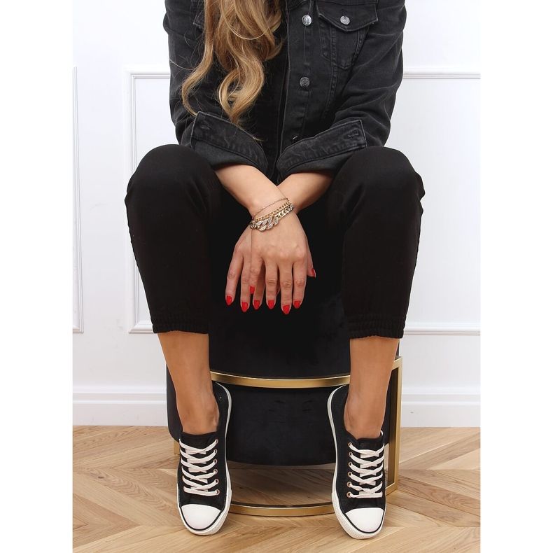 Tênis femininos negros 3176 Preto 2