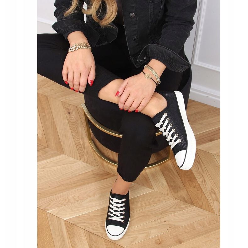 Tênis femininos negros 3176 Preto 1