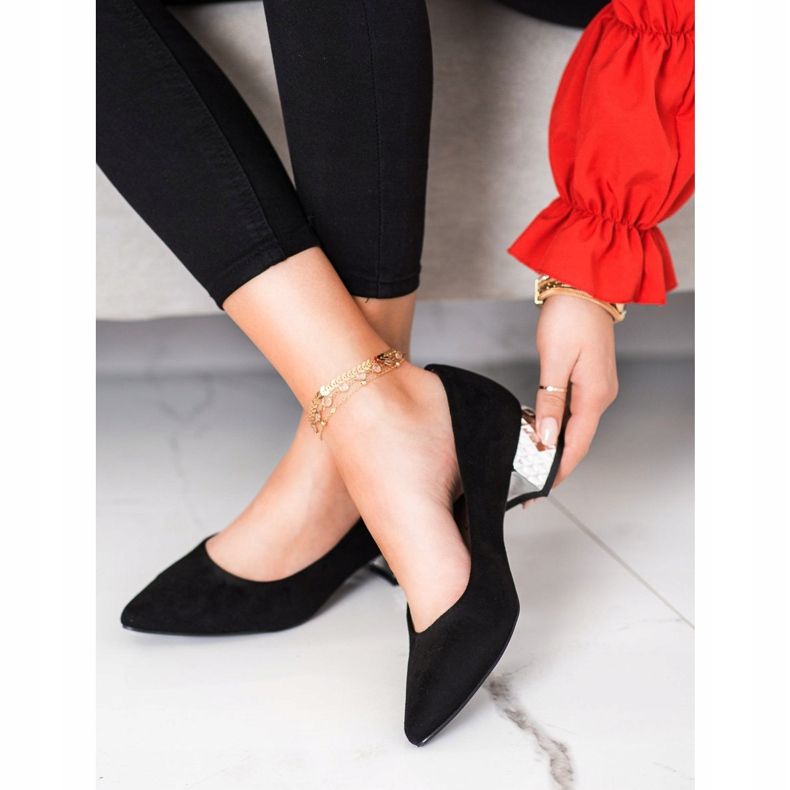 Filippo Bombas Pretas com Salto Dourado preto 1