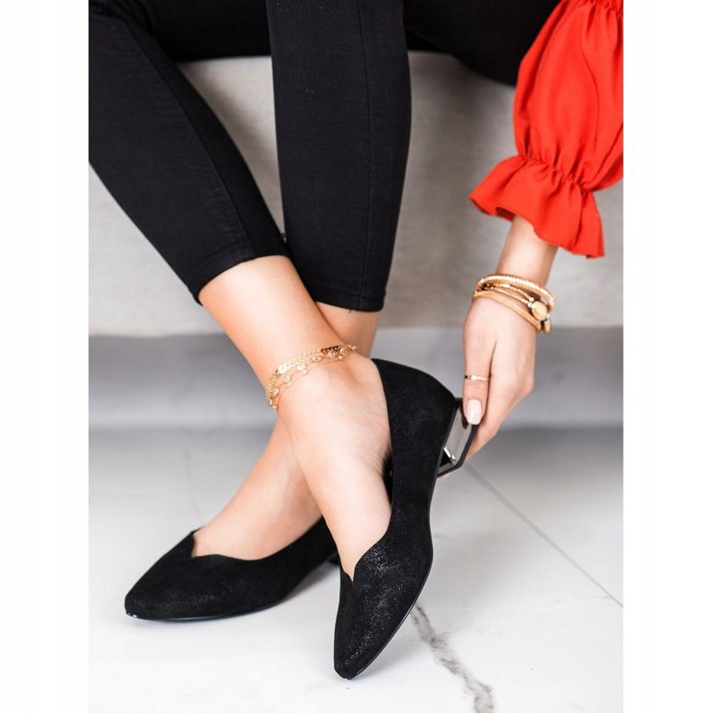 Bombas com salto prateado VINCEZA preto 1