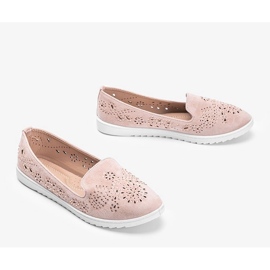 Mocassins rosa com zircônia cúbica de Brianna 1