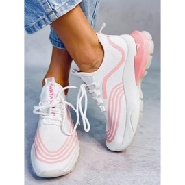 Meias esportivas brancas BX1820-SP WHITE / PINK branco rosa 1