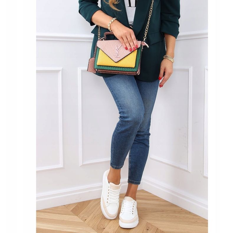 Tênis feminino branco 6110 bege 2