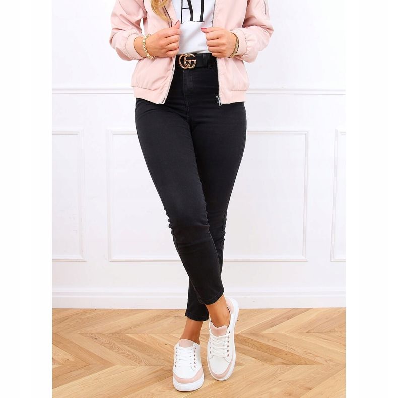 Tênis branco feminino 6110 rosa 2