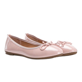 Bailarinas laqueadas rosa com laço Lesley 1 Bailarinas laqueadas rosa com laço Lesley 1