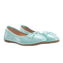 Bailarinas lacadas a verde com laço Lesley 1