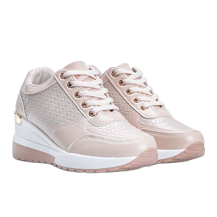 Tênis rosa brilhante na cunha Mara 1