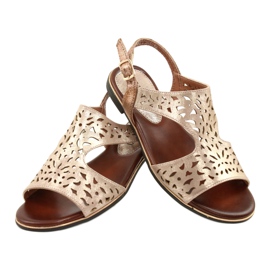 M.Daszyński Openwork Gold Sandals MR1583-34 dourado 3