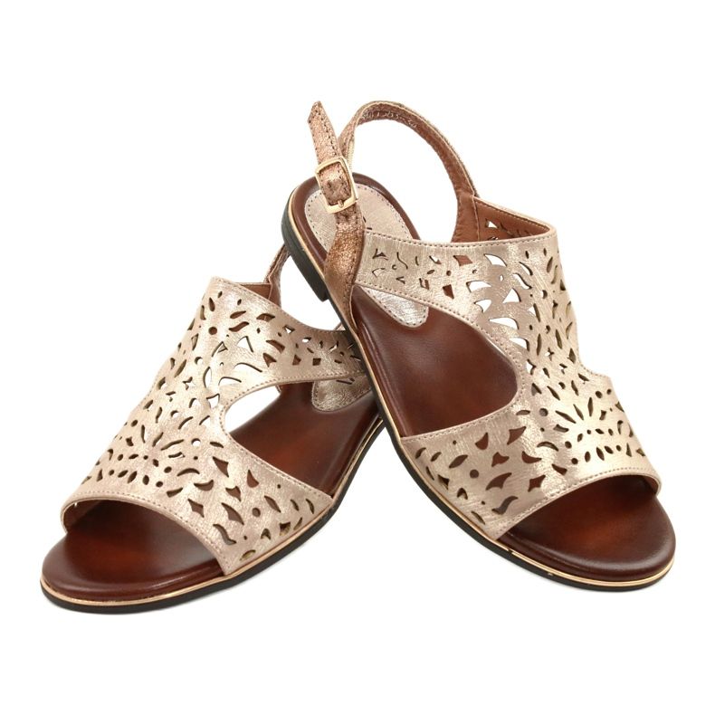 M.Daszyński Openwork Gold Sandals MR1583-34 dourado 3