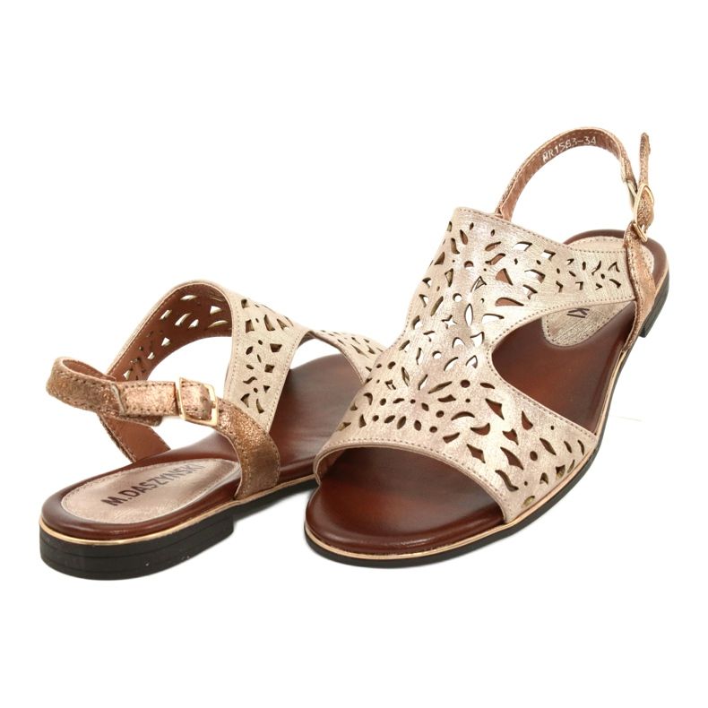 M.Daszyński Openwork Gold Sandals MR1583-34 dourado 2