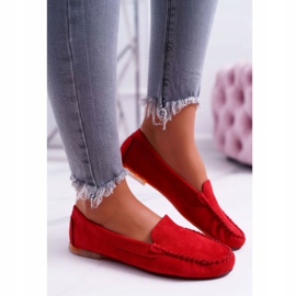 Mocassins femininos de camurça Sergio Leone 722 vermelho 2