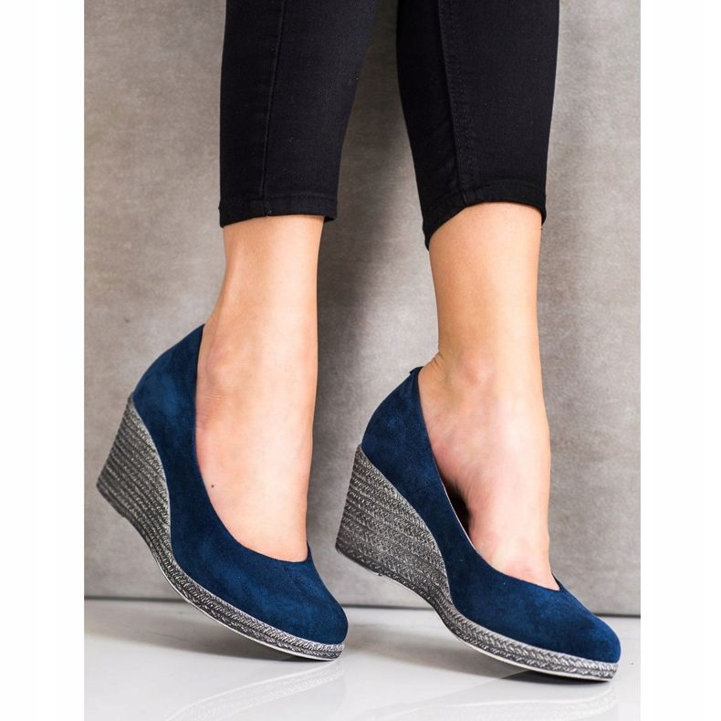 Bombas de camurça VINCEZA azul 2