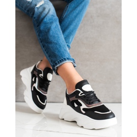 SHELOVET Tênis da moda branco preto 2