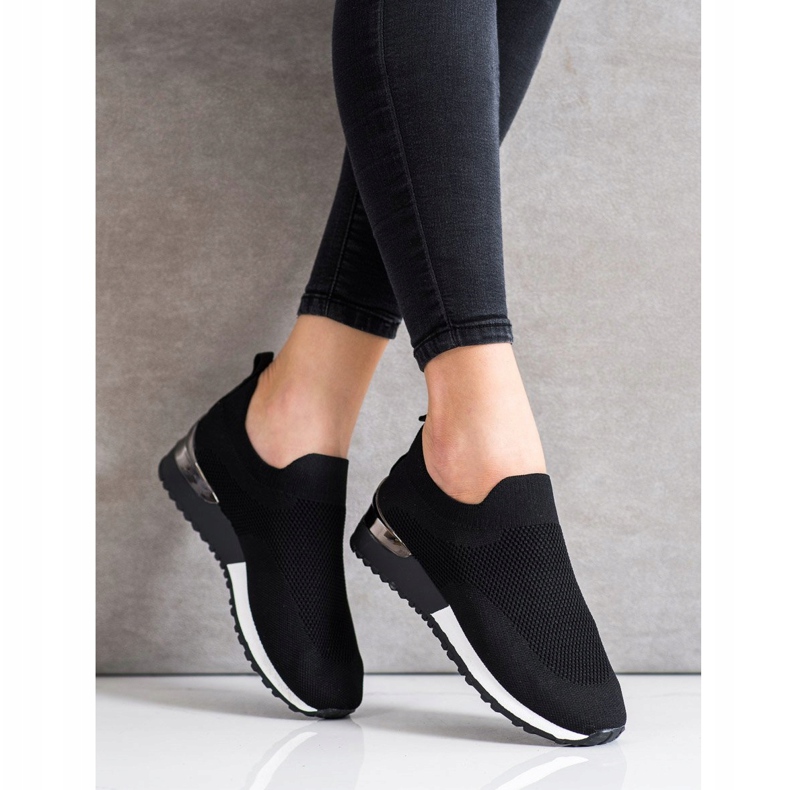 SHELOVET Tênis Têxtil Openwork preto 2