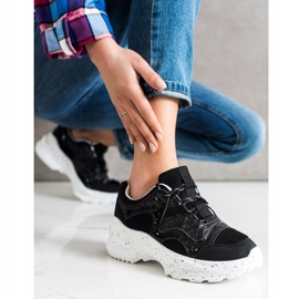 SHELOVET Tênis Com Platina Decorativa preto 1