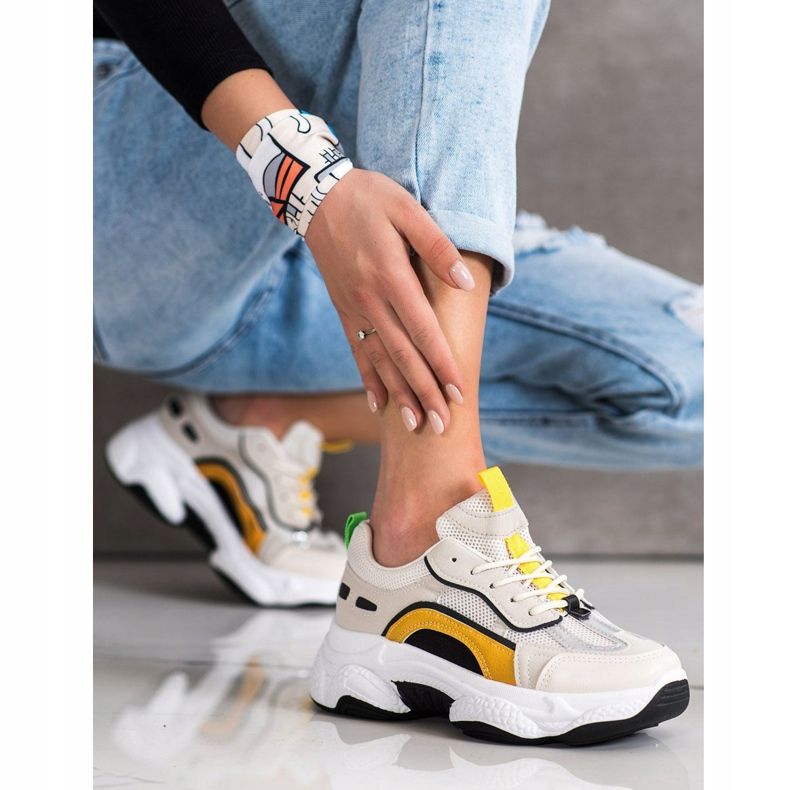 SHELOVET Seakersy Fashion bege multicolorido 1