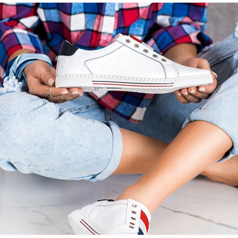 Filippo Sapatos esportivos, tênis de couro branco 1