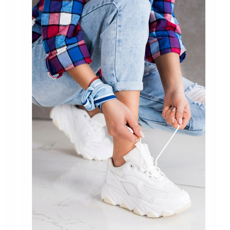 Bella Paris Tênis na plataforma branco 1