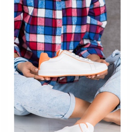 SHELOVET Tênis de cano baixo com couro ecológico branco 2