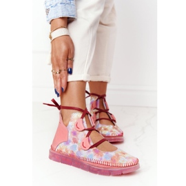 Botas de couro femininas Maciejka Pink 04457-15 rosa multicolorido 1