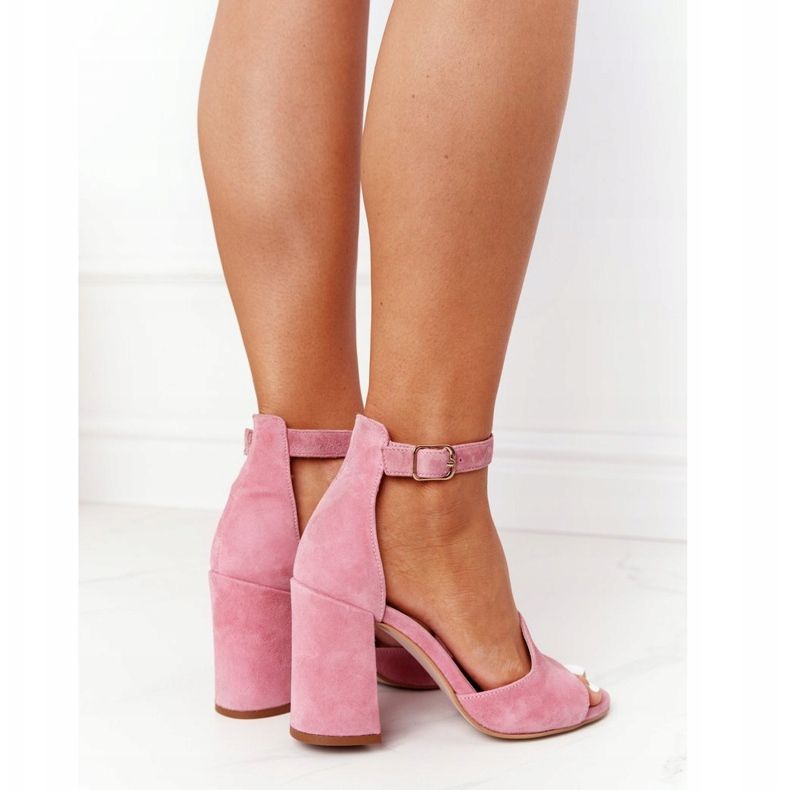 PV3 Sandálias de Veludo no Salto Rosa Visconi 4361537 2