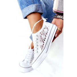 FB2 Tênis feminino de renda branca Candice branco 3