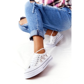 FB2 Tênis feminino de renda branca Candice branco 1