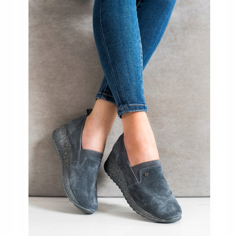 Filippo Sapatos de brocado de couro cinza 1