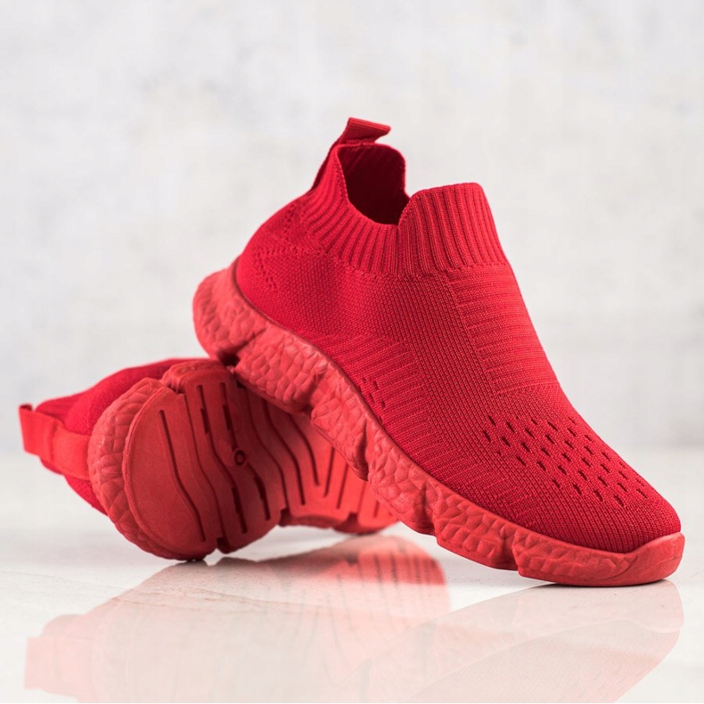 SHELOVET Tênis deslizantes da moda vermelho 2