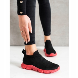 SHELOVET Tênis deslizantes da moda preto 2