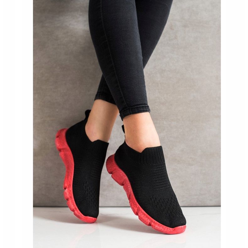 SHELOVET Tênis deslizantes da moda preto 1