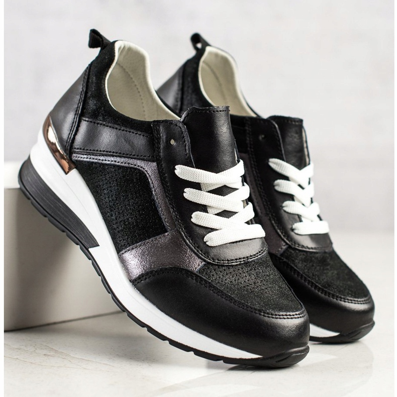 Tênis com glitter VINCEZA preto 1