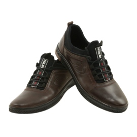 Polbut Sapatos masculinos de couro casual K24 marrom 1