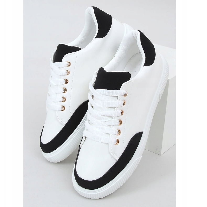 Tênis branco feminino 6110 preto 1