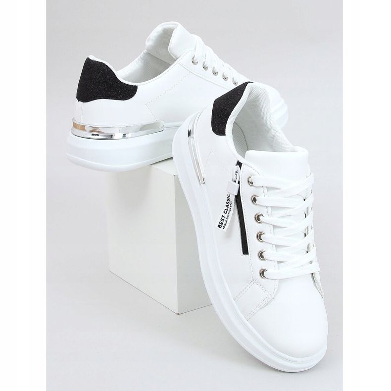 Tênis feminino branco F006 BRANCO / PRETO 1