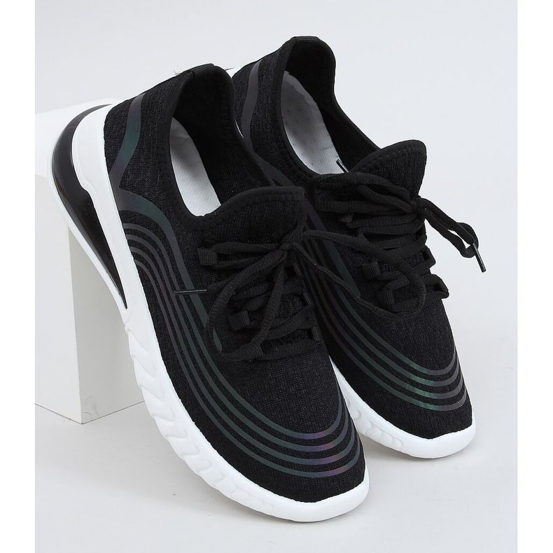 Black 3436 Black meias calçado desportivo preto 1