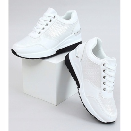 White MY-2717 sapatos esportivos brancos em um salto oculto de cunha 1