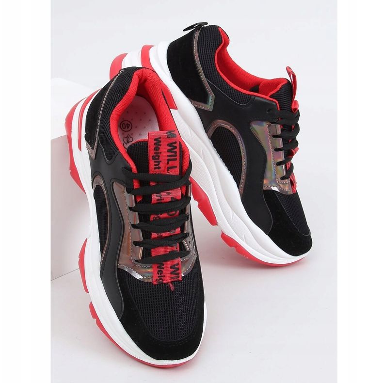 Sapatos esportivos pretos R12YD518-11 PRETO / VERMELHO 1