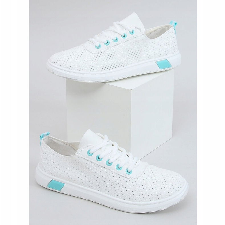 Tênis feminino branco e azul LA42 Blue 1