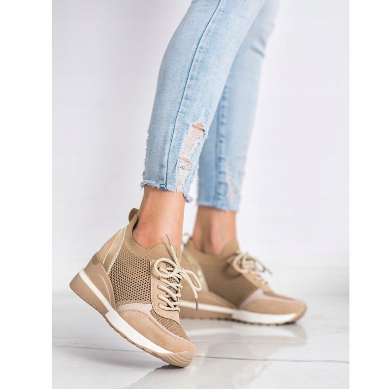 Tênis VINCEZA openwork bege 1