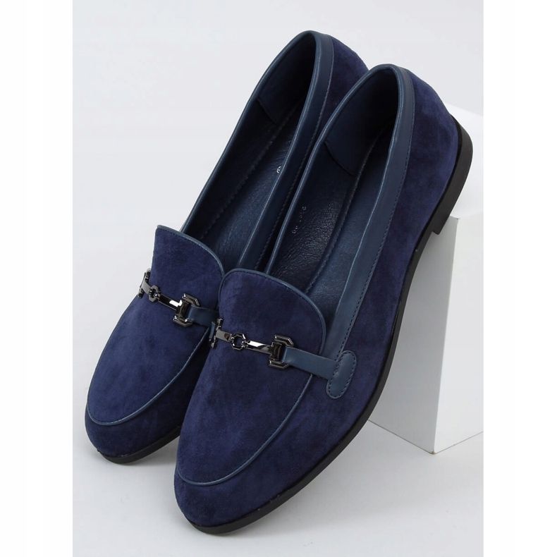 Mocassins azul marinho para mulheres 8742 Blue 1