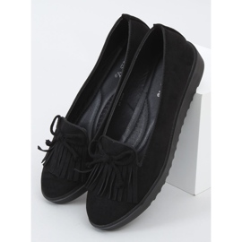 Mocassins pretos com franjas 6429 Black 1