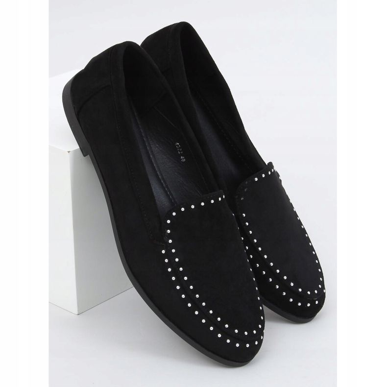 Mocassins pretos com tachas 4322 Black 1