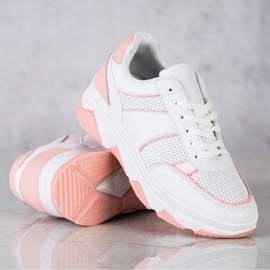 SHELOVET Calçados Esportivos Casuais branco rosa 1