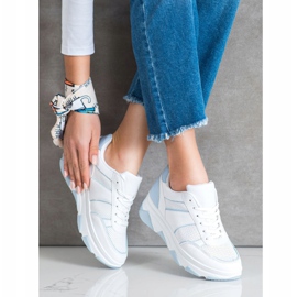 SHELOVET Calçados Esportivos Casuais branco azul 2