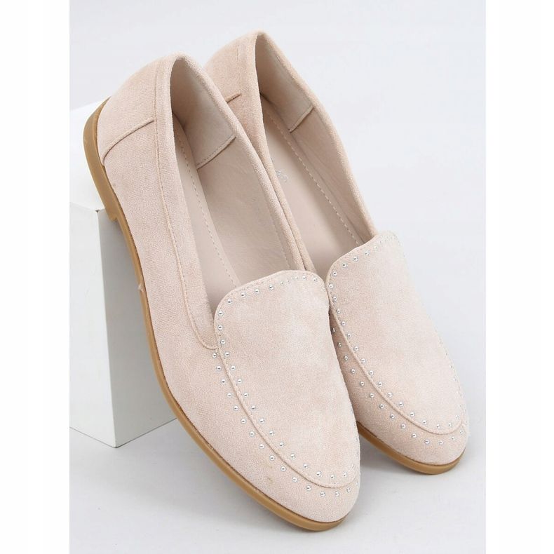 Mocassins bege com tachas 4322 Beige 1 Mocassins bege com tachas 4322 Beige 1