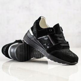 Evento Tênis de couro com estampa de cobra preto 1